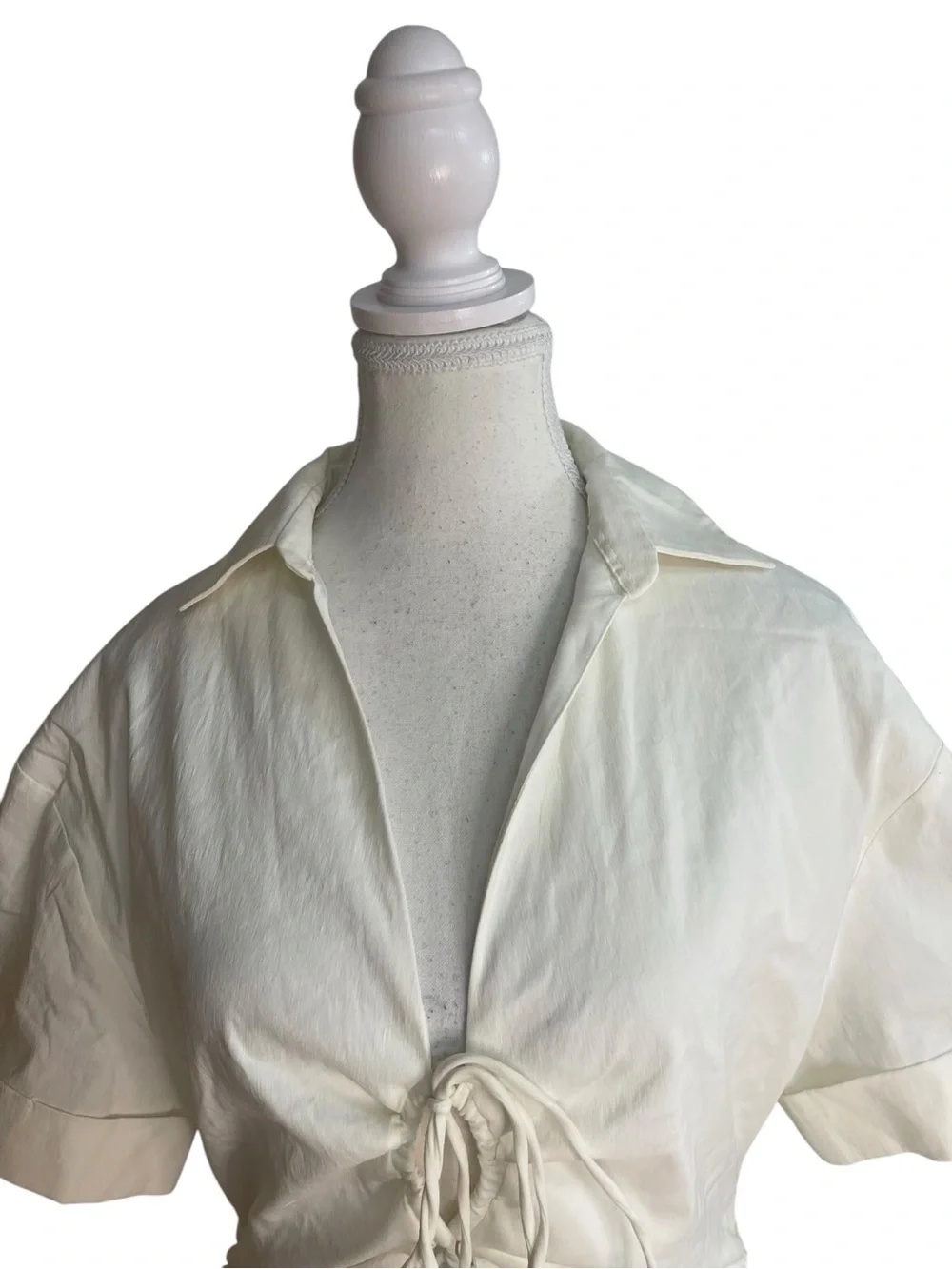 Zara Linen Blend Cut-Out Mini Dress White